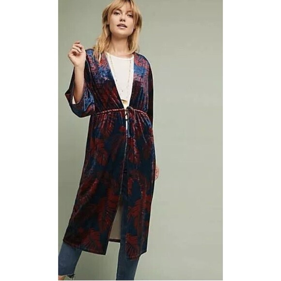 Anthropologie Sweaters - Anthropologie Palm Velvet Kimono OS by RIYA